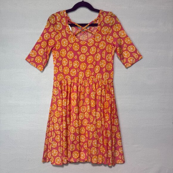 Dotdotsmile Dress Size 8/10 Pink with Oranges Print New With Tags - Picture 7 of 8